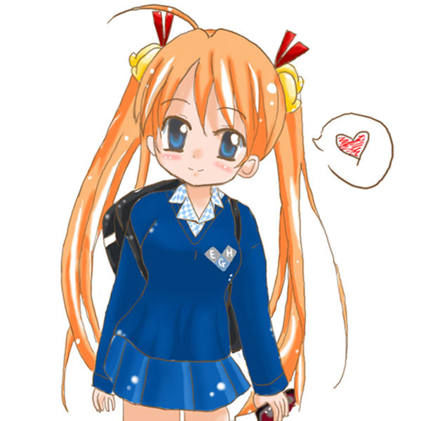 anime girl hair Orange