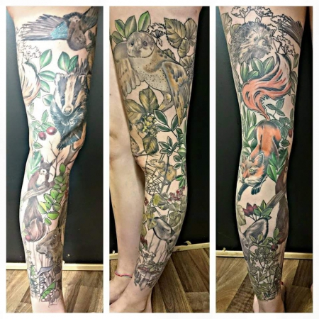 tattoo wiese Wald und