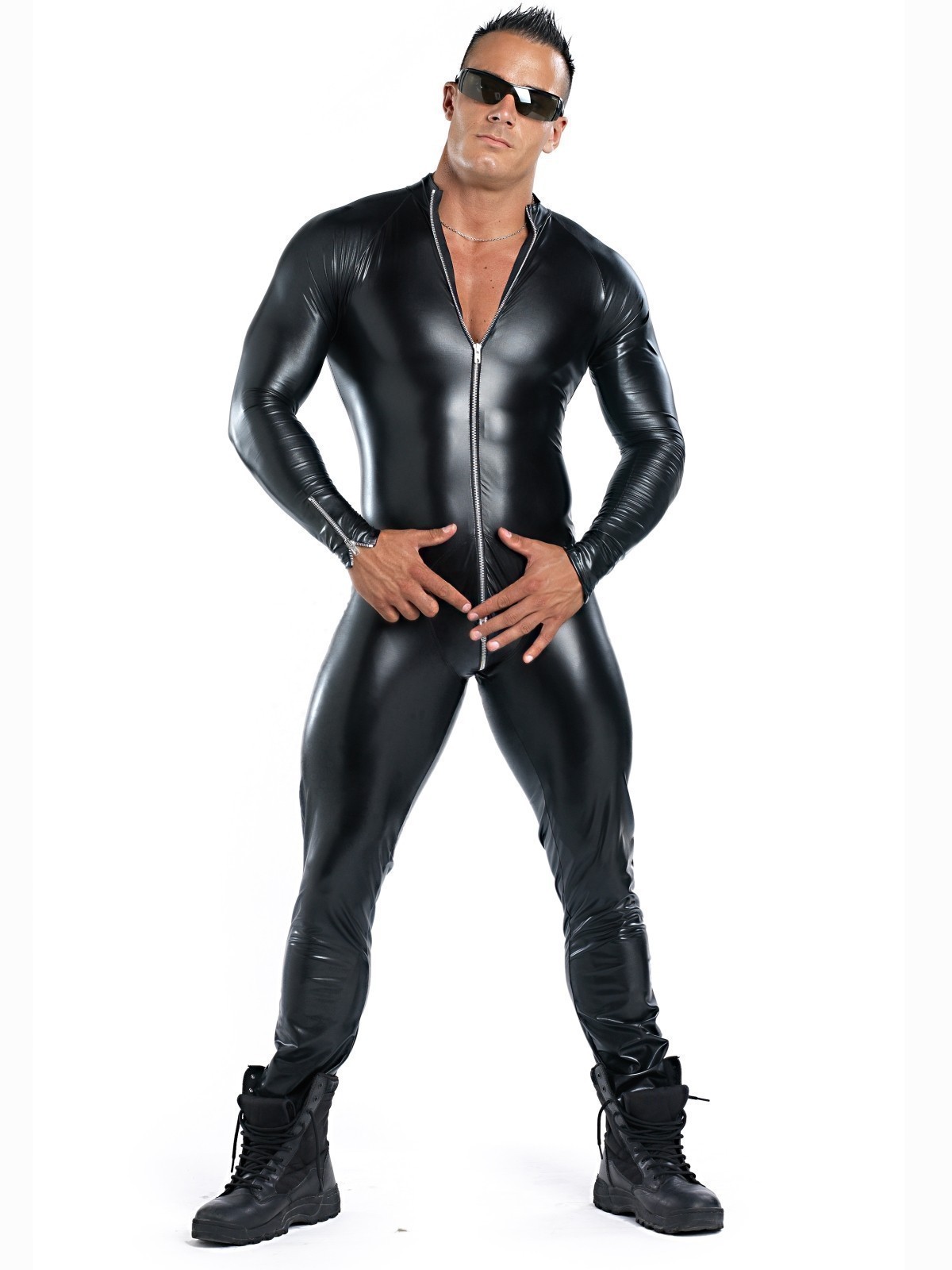 anzug schwarz Latex