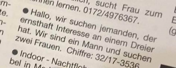 Suche sie für dreier