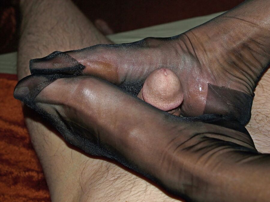 Granny nylon footjob