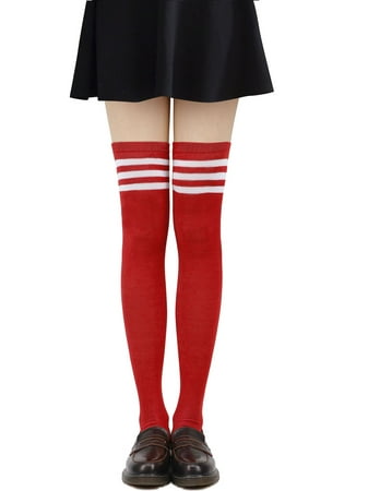 Retro thigh high tube socks