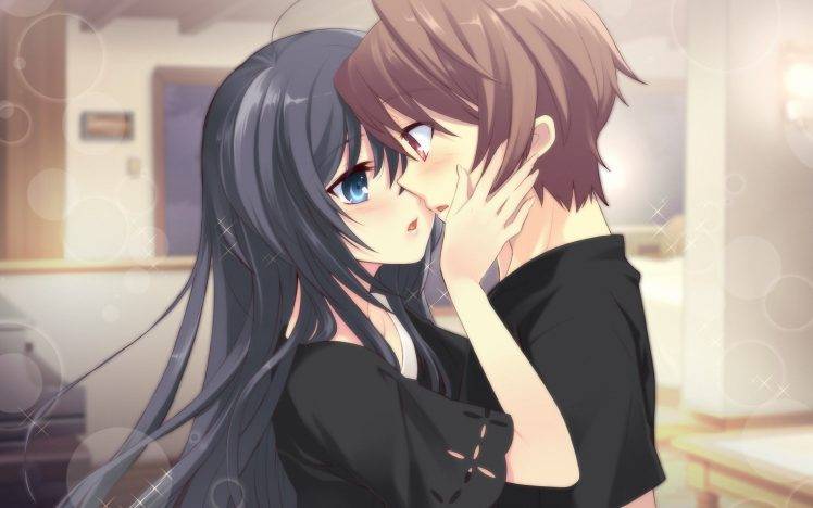 a boy girl kiss Anime