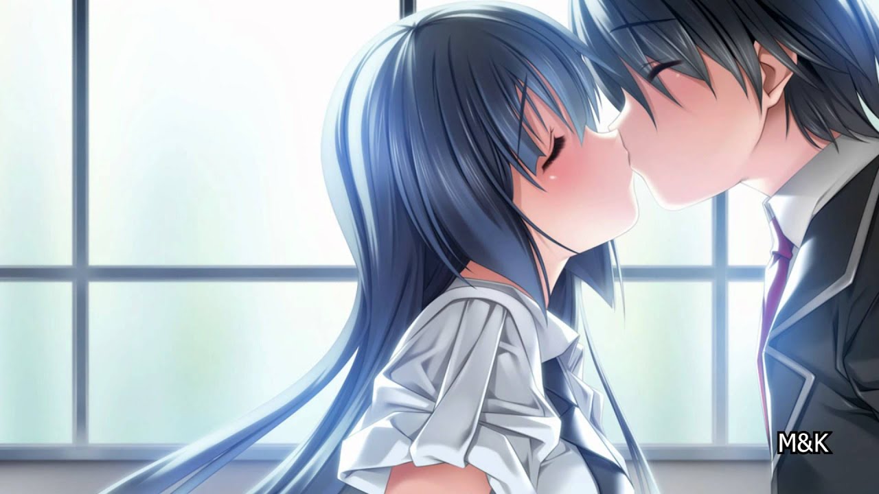 a boy girl kiss Anime