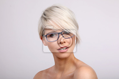 brille Blonde frau mit