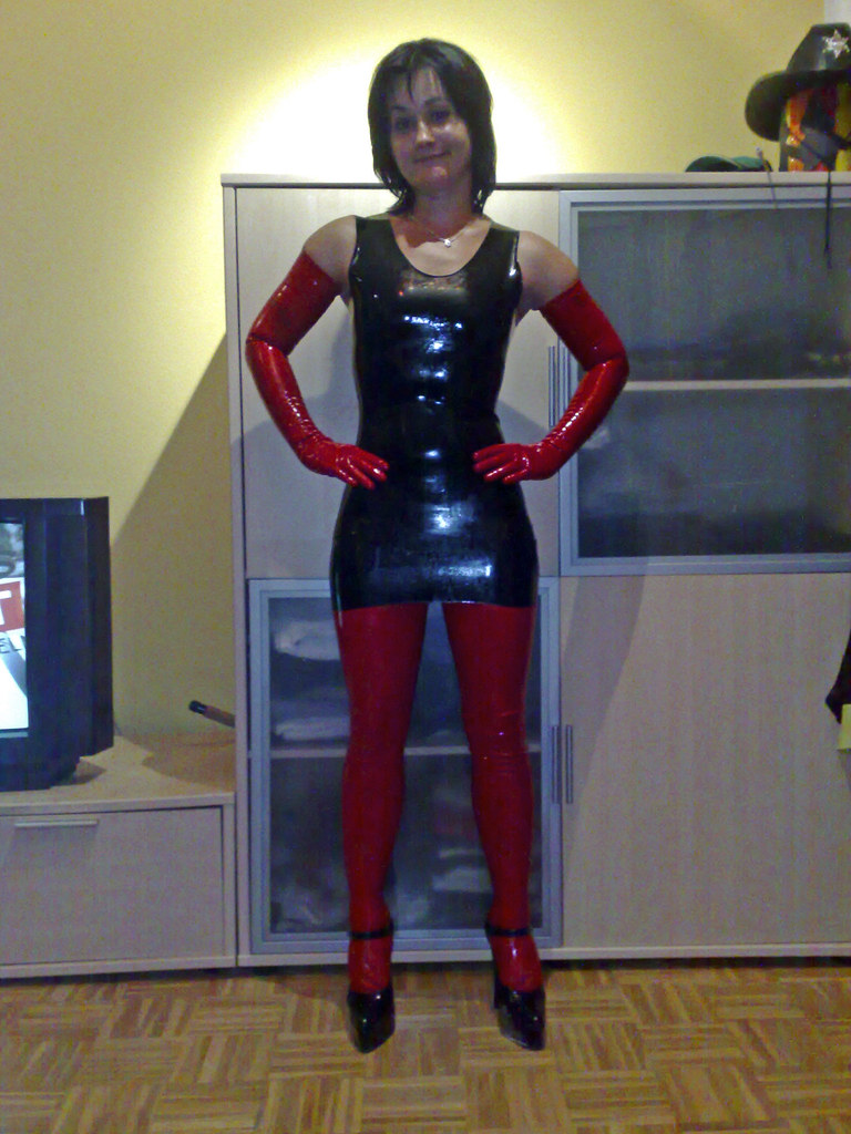 Latex kleid rot