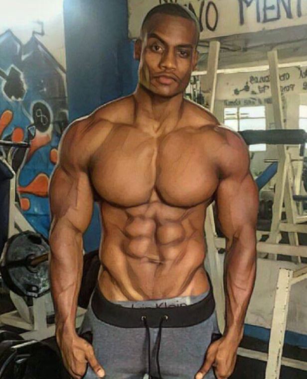 weiß Sixpack body schwarz