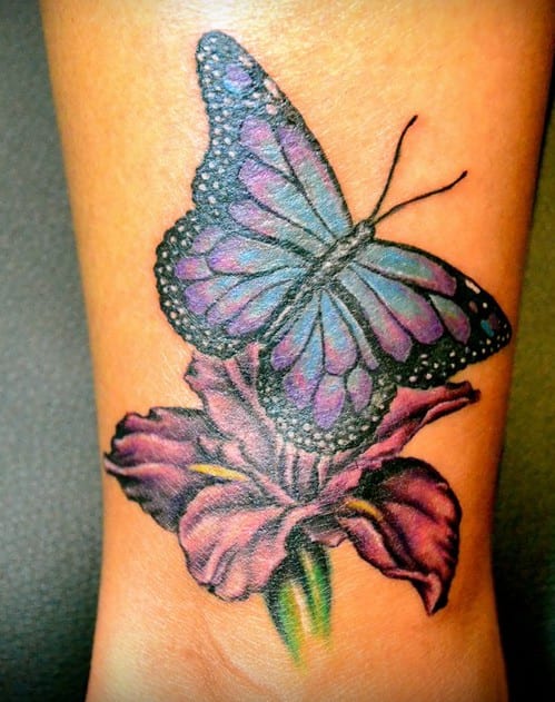 bein schmetterling Tattoo