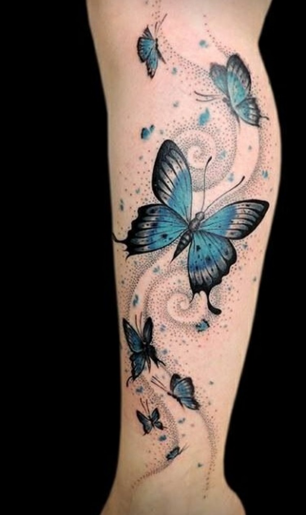 bein schmetterling Tattoo