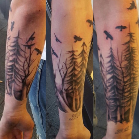 tattoo wiese Wald und